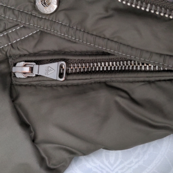 Guess Jacket Army Green Leopard Print Inner Lining Women's X Small - Picture 5 of 14